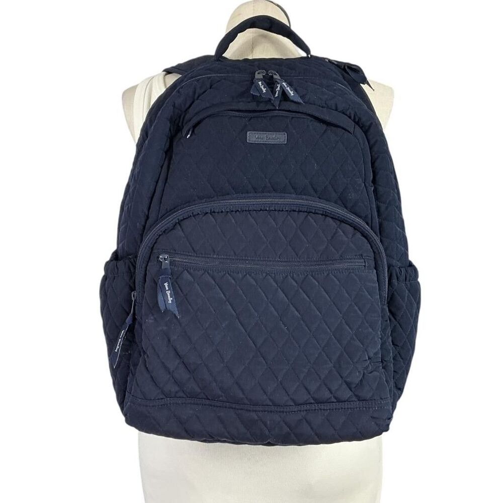 Vera Bradley Iconic Campus Backpack X Large Blue Quilted Microfiber Laptop Bag